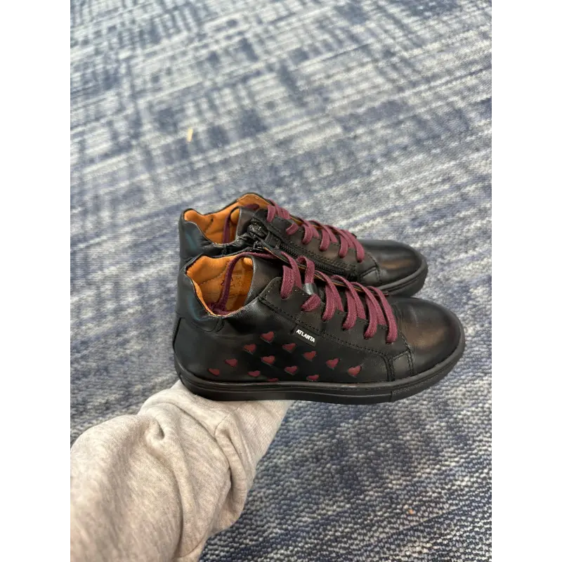 Atlanta mocassin black smooth love high top sneaker 116 - girls