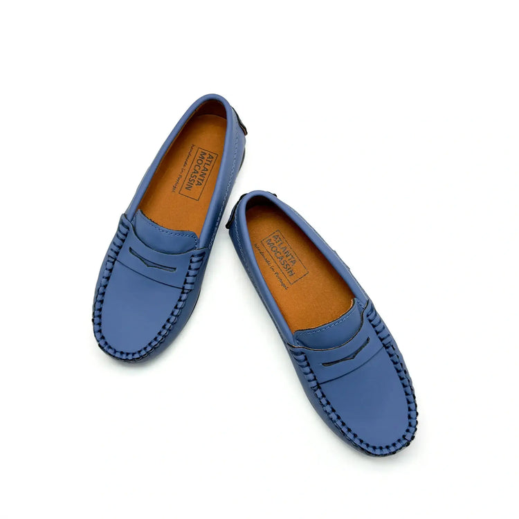 Premium Atlanta Mocassin Blue Jean Penny Loafer Gum Rubber Sole 38 Premium Atlanta Mocassin Blue Jean Penny Loafer Gum Rubber Sole 38