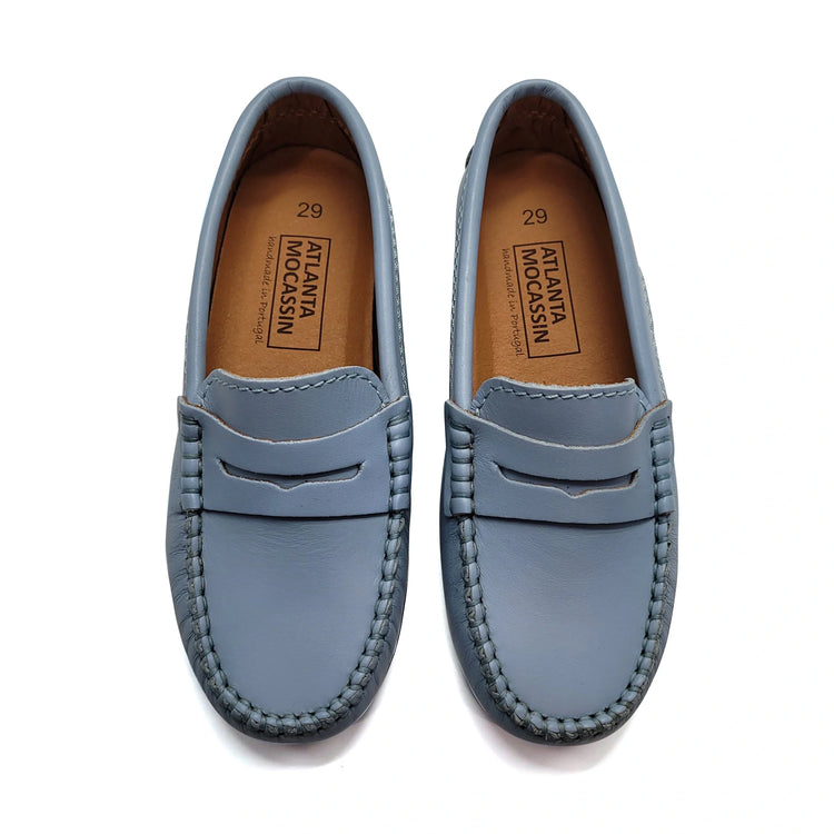 Atlanta Mocassin Blue Sky Smooth Penny Loafer 032