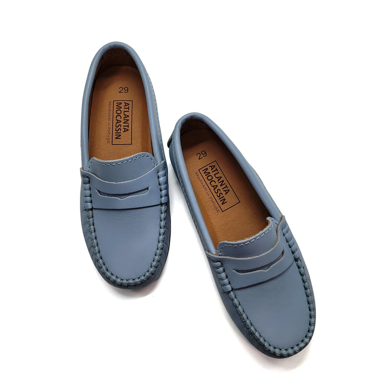 Atlanta Mocassin Blue Sky Smooth Penny Loafer 032