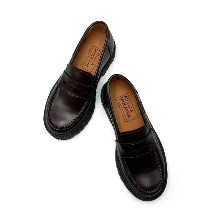 dark brown chunky loafer