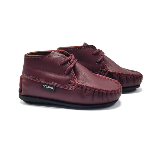 Atlanta mocassin burgudy smooth bootie 073 - first walker bootie