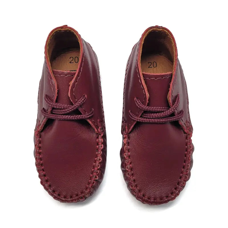 Atlanta mocassin burgudy smooth bootie 073 - first walker bootie