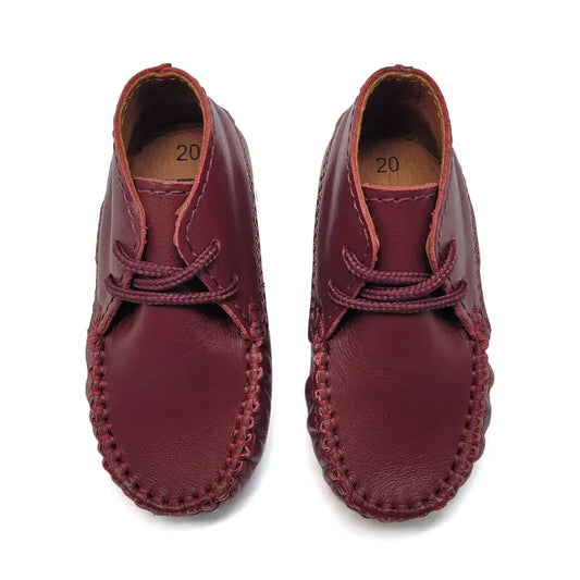 Atlanta mocassin burgudy smooth bootie 073 - first walker bootie