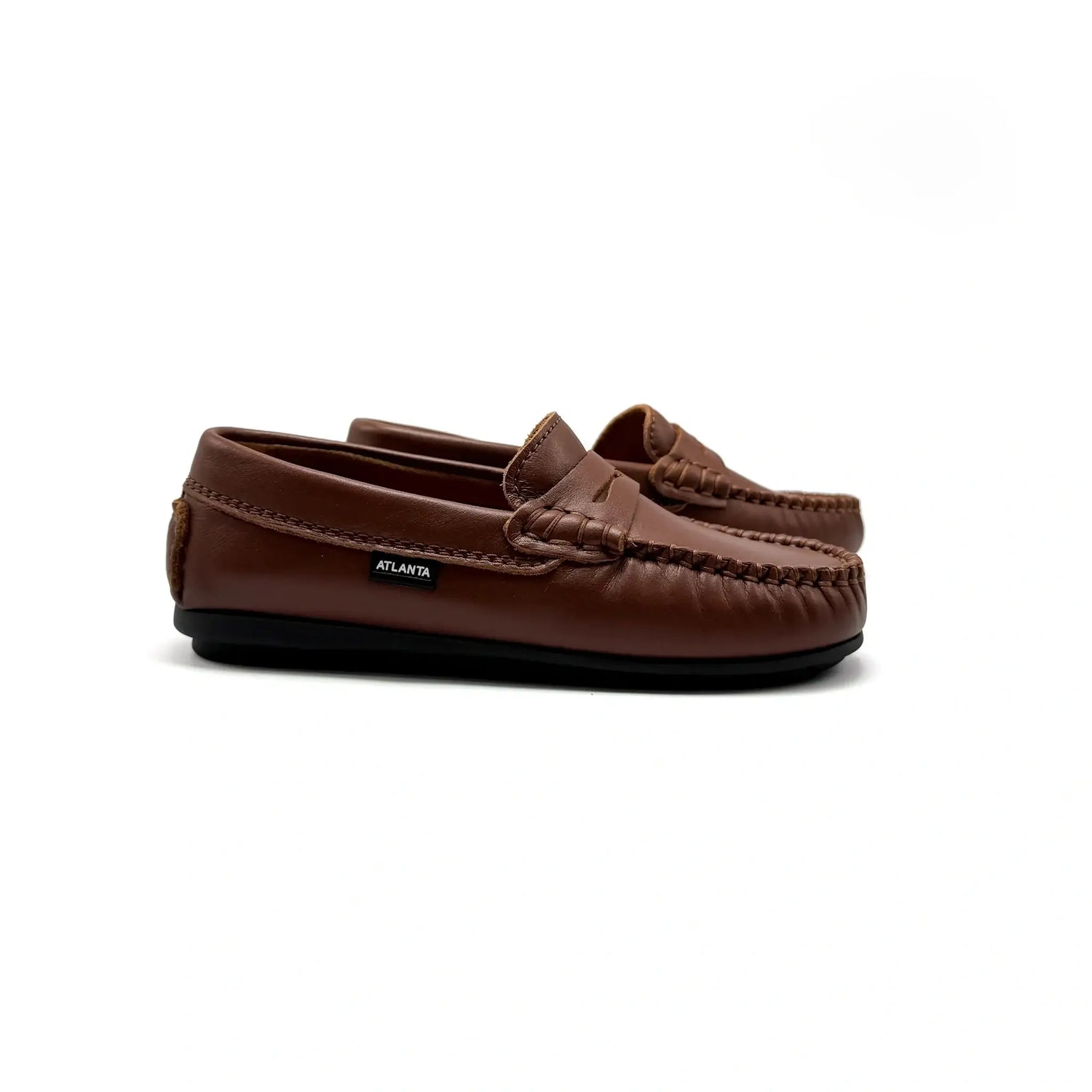Atlanta mocassin camel brown penny loafer leather | laced shoe fast shipping