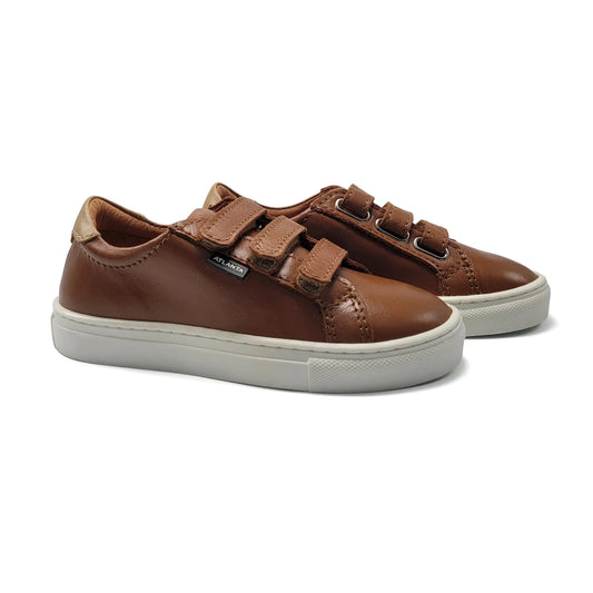 Atlanta Mocassin Camel Smooth 3 Strap Sneaker 523