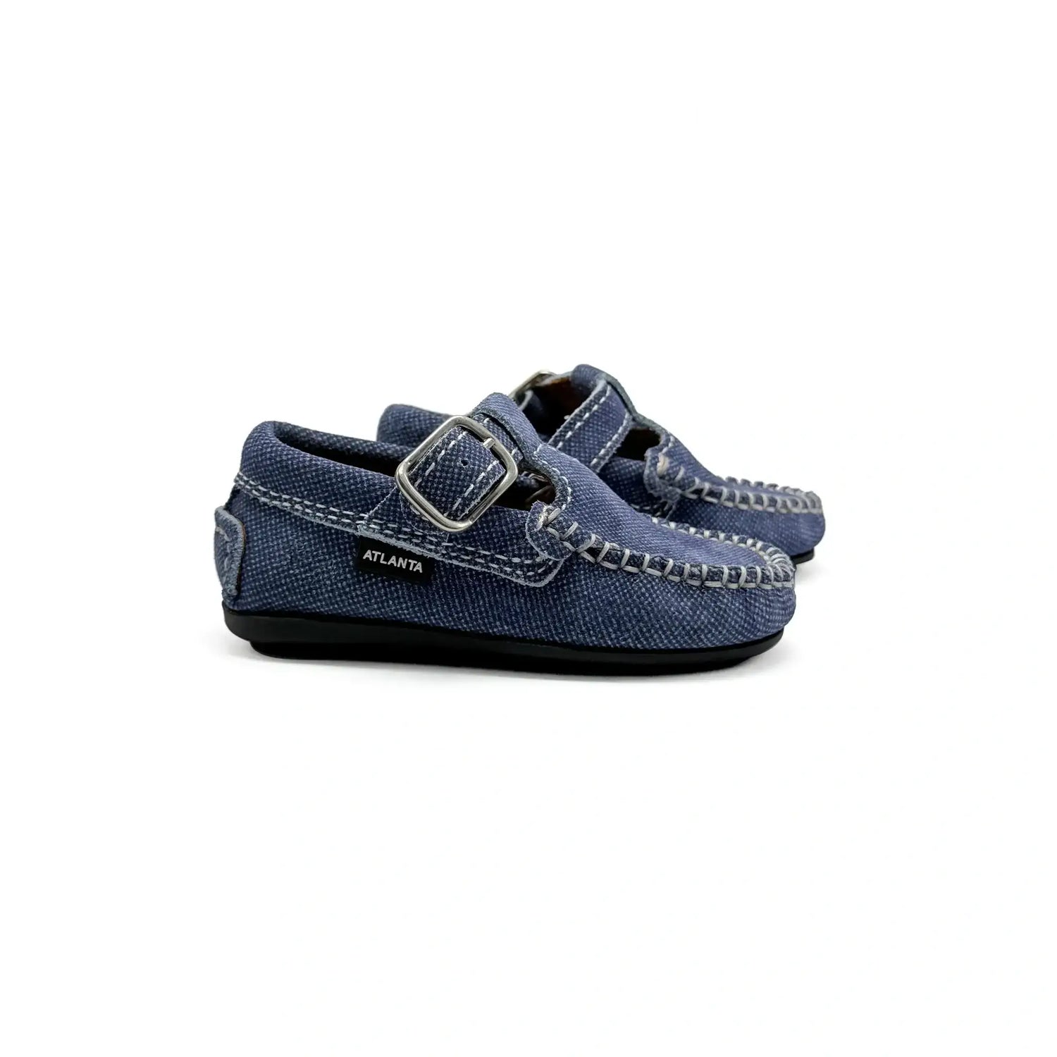 Atlanta mocassin denim blue t strap loafer fast shipping