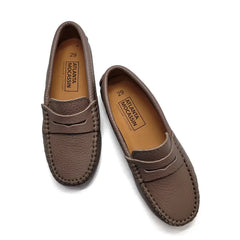 Atlanta Mocassin Earth Grainy Penny Loafer 032 - GIRLS