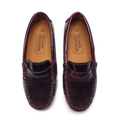 Atlanta mocassin marbleized burgundy penny loafer 032