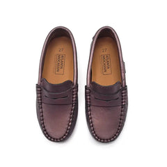 Atlanta mocassin old rose metal slip on penny loafer 032