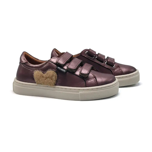 Atlanta mocassin old rose metal velcro sneaker 523 - velcro sneaker