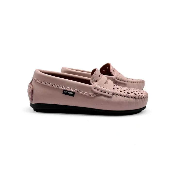 Pink heart penny loafer mocassin flats fast shipping