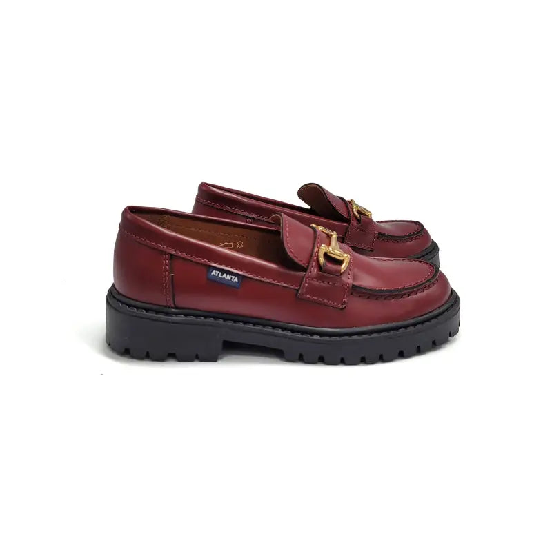 Atlanta mocassin polished burgundy chunky loafer 17k