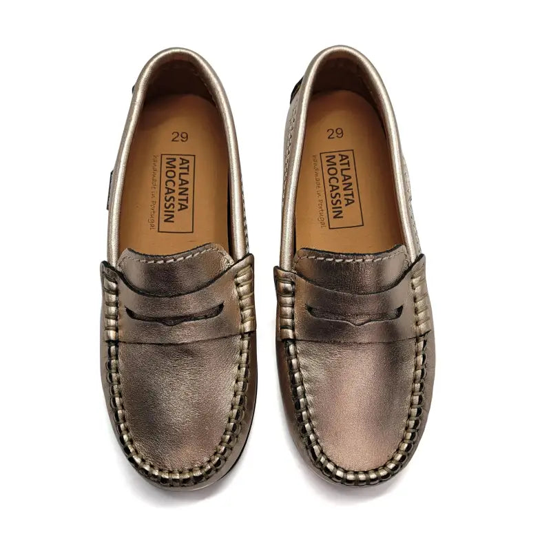 Atlanta Mocassin Rose Gold Penny Loafer 032 - GIRLS