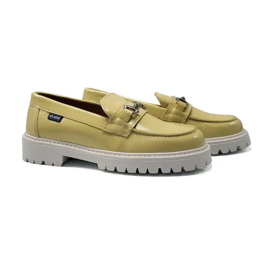 Atlanta Mocassin Soft Yellow Chunky Chain Loafer 17K - GIRLS