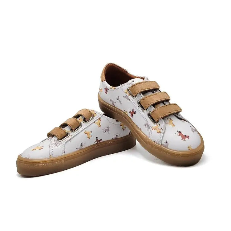 Atlanta Mocassin White Horses Strap Velcro Sneaker | Laced
