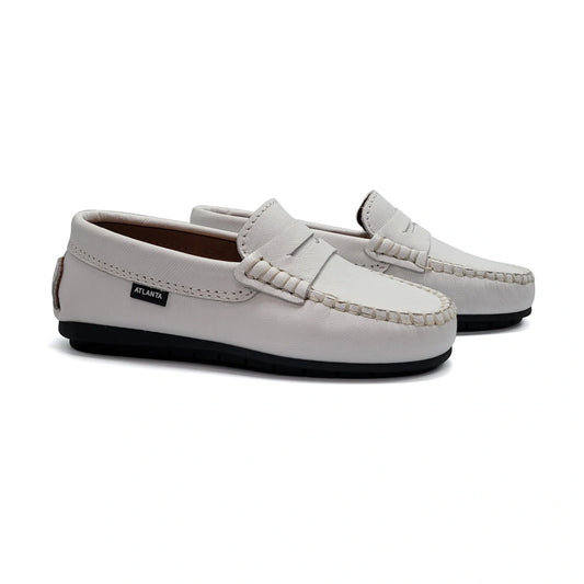 Atlanta Mocassin White Safiano Penny Loafer 032