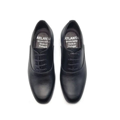 Atlanta mocossin black smooth dress shoe sx014 - boys