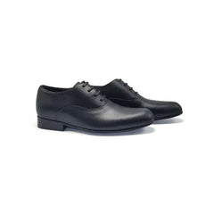 Atlanta mocossin black smooth dress shoe sx014 - boys