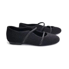 Blublonc Caroline Black Luxe Braided Slip on - 28 - GIRLS