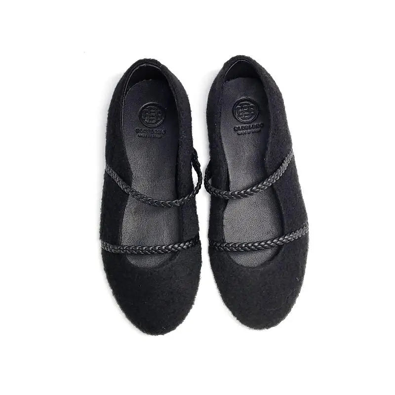 Blublonc Caroline Black Luxe Braided Slip on - GIRLS