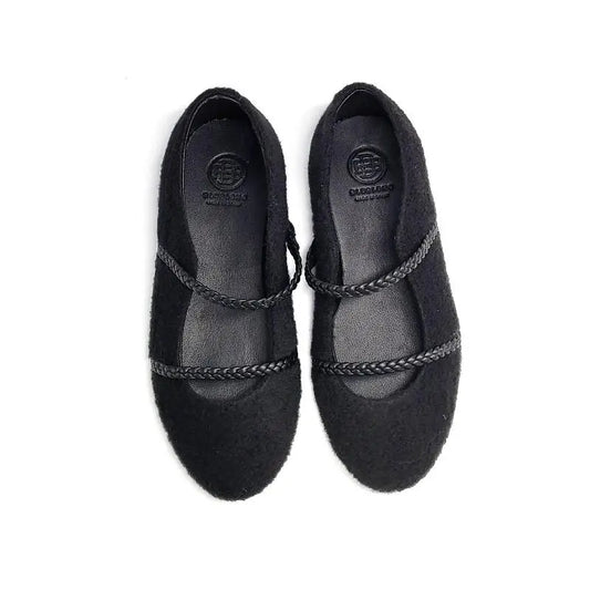 Blublonc Caroline Black Luxe Braided Slip on - GIRLS