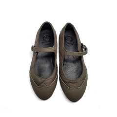 Blublonc Celiax Khaki Green Soapstone Mary Jane - GIRLS
