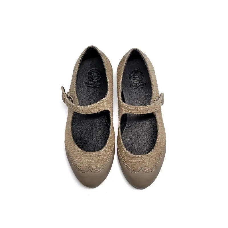 Blublonc Celiax Taupe Desert Dust Mary Jane - GIRLS