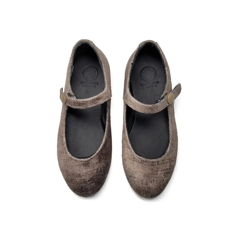 Blublonc celiax taupe velvet mary jane - mary jane
