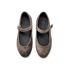 Blublonc celiax taupe velvet mary jane - mary jane