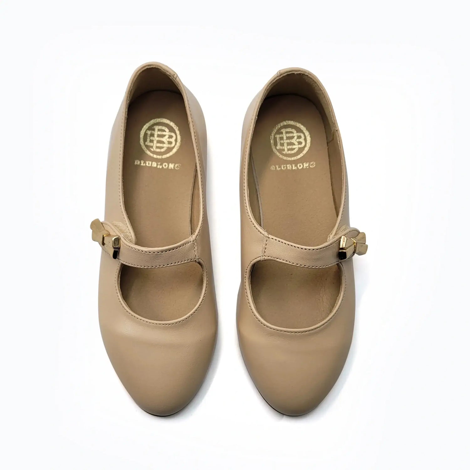 Blublonc cia nude mary jane leather shoes fast shipping