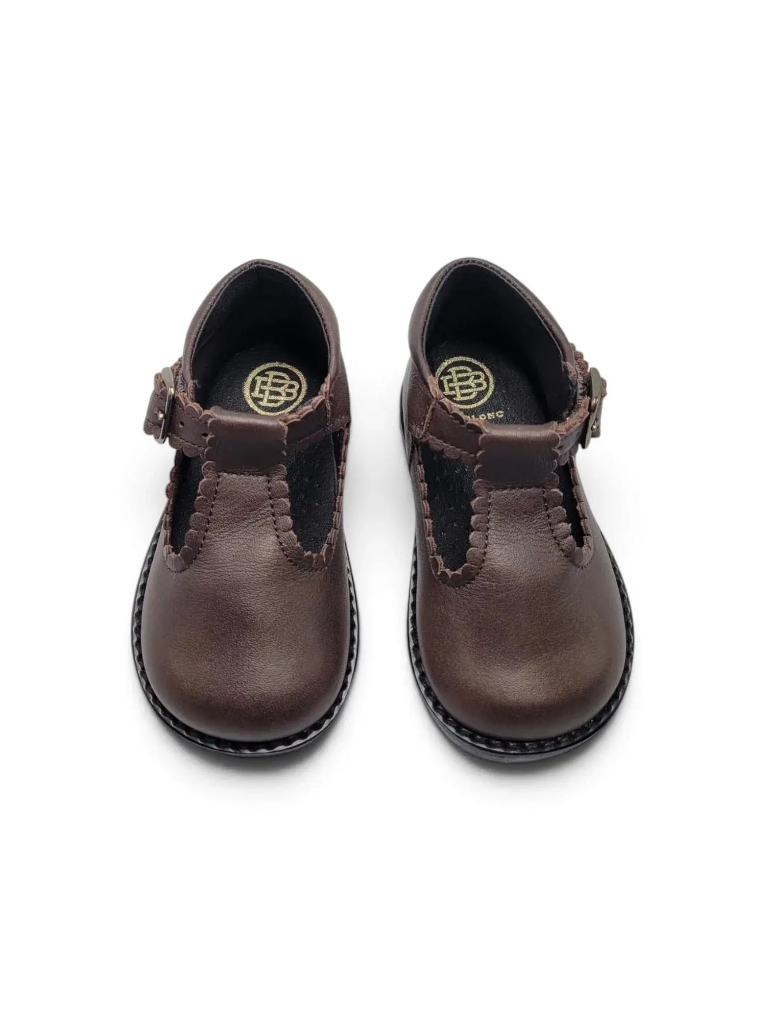 Blublonc dac brown leather t-strap first walker | kids fast shipping