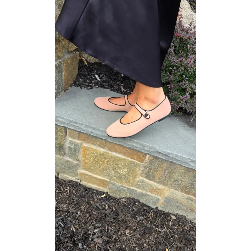 Blublonc edna peach corduroy mary jane - pointy mary jane
