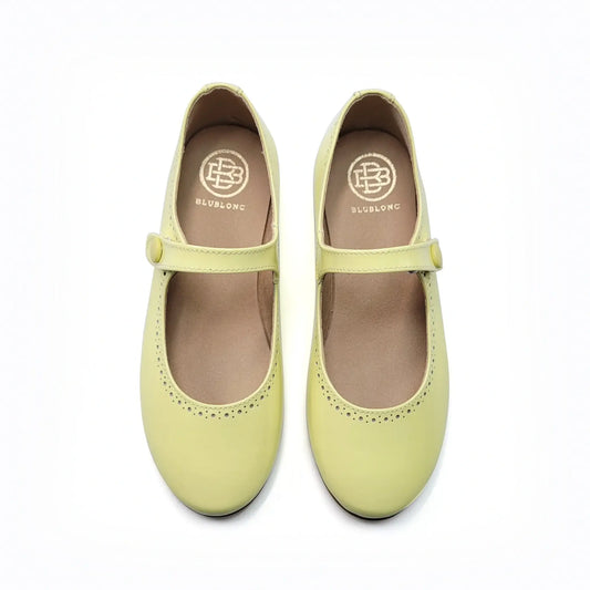 Blublonc ephna neon yellow mary jane shoes fast shipping