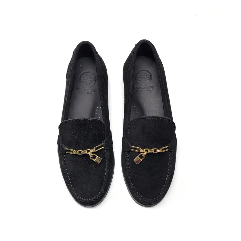 Blublonc haze rich black suede loafer - loafers girls