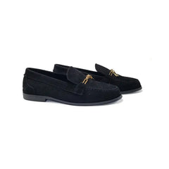 Blublonc haze rich black suede loafer - loafers girls