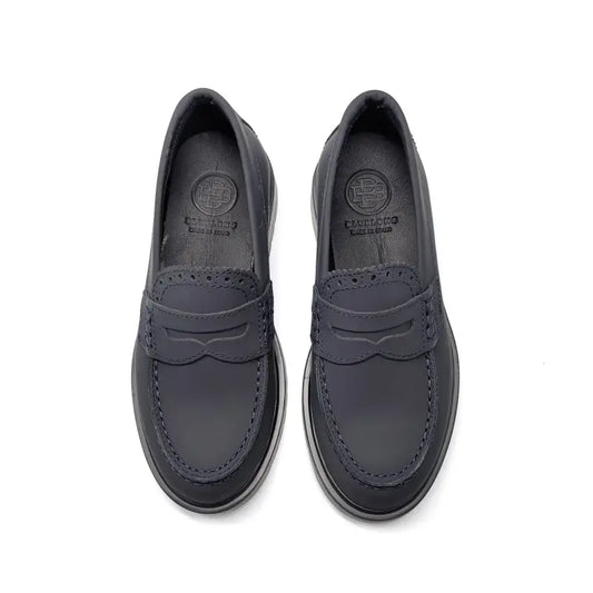 Blublonc hazel navy gum chunky loafer
