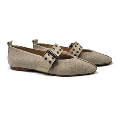 Blublonc Mabel Natural Linen Pointed Ballet