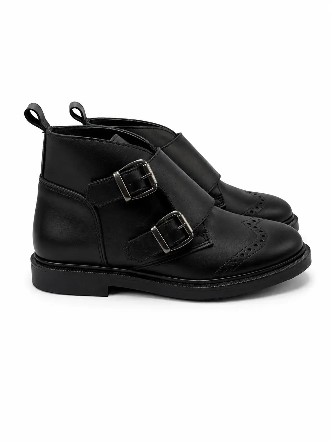Blublonc melo black monk wingtip bootie | kids boots fast shipping
