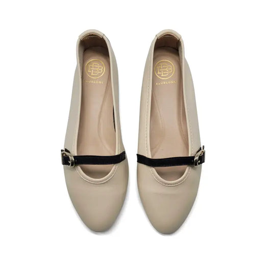 Blublonc natalie off white slip on - ballerina