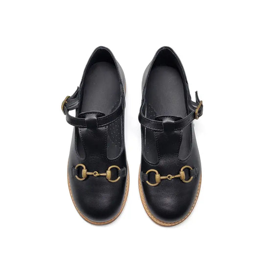 Blublonc roni premier black t-strap mary jane - t strap