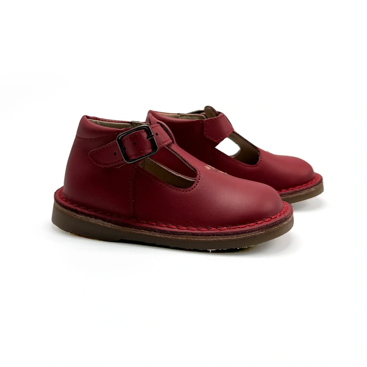 Blublonc sars red apple baby t-strap shoes fast shipping