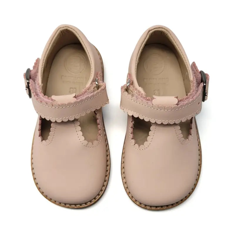 Blublonc Sela Nude Gum T-Strap First Walker