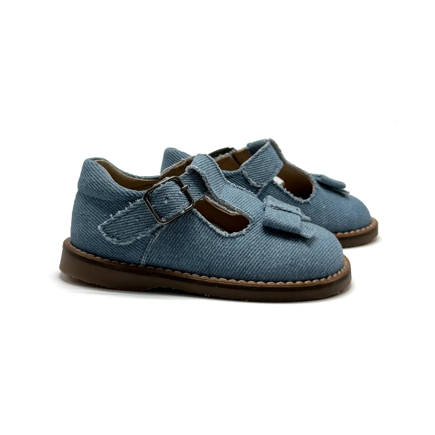 Blublonc shir denim baby t-strap walkers fast shipping