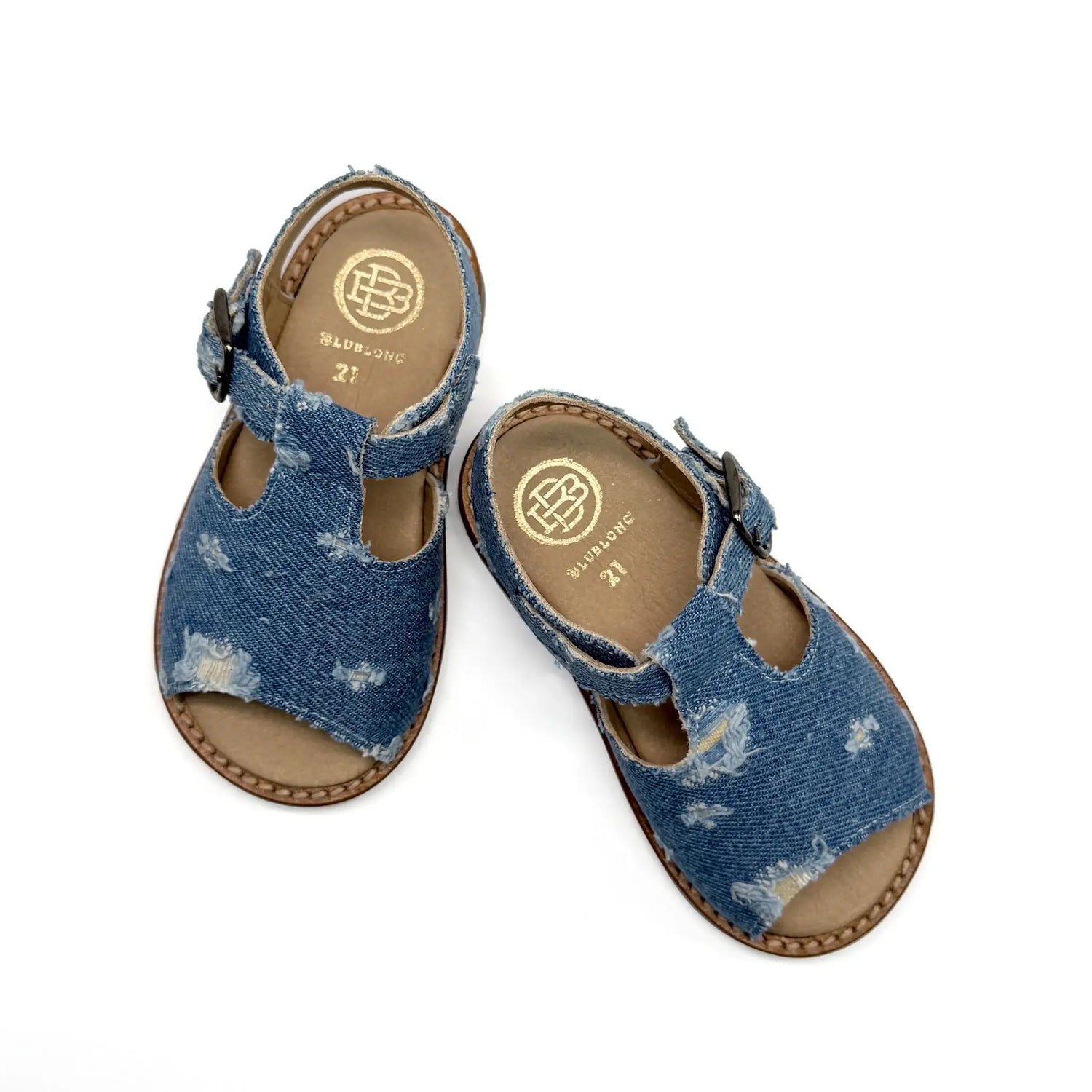 Blublonc sob ripped jeans baby toddler sandals fast shipping