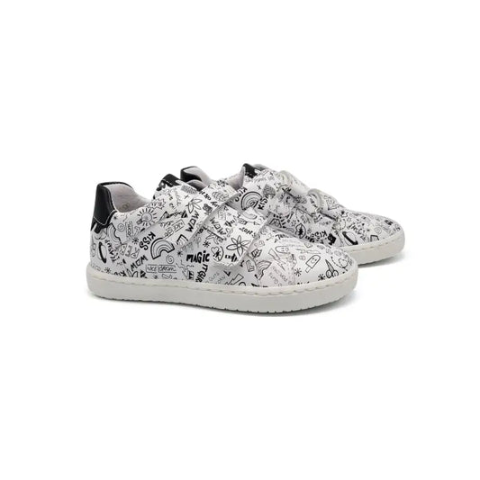 Bo-bell iguana black doodle velcro sneaker - girls