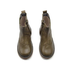 Bo-bell-pluto-olive wingtip bootie - girls