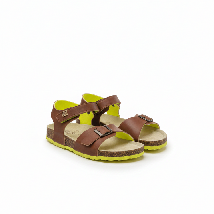 SHOE B 76-5101-dino print sandal - brown
