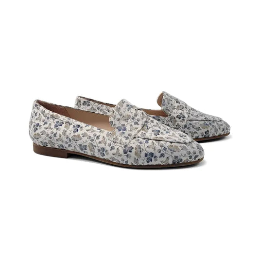 Brunella blue floral grey penny loafer 516 - ladies