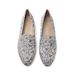 Brunella blue floral grey penny loafer 516 - ladies